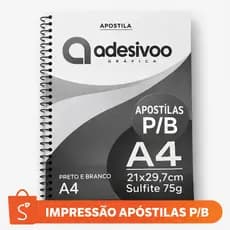 Apostila ou arquivos PDF / Impressão P/B / Encadernado com Espiral / Impressão frente e verso