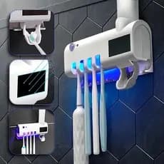 Porta Escova Dentes Com Esterilizador Uv Aplicador Pasta de Dente Suporte Dispenser
