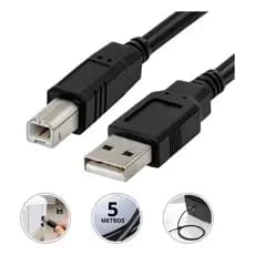 Cabo Usb 2.0 Para Impressora E Scanner 5m Conector Usb-a Usb