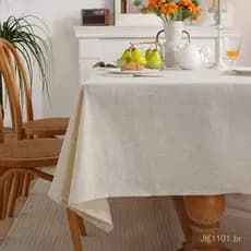 Toalha de mesa de algodão e linho em estilo pastoral simples, toalha de mesa retangular decorativa de cor sólida para sa