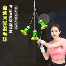 Treinador de Badminton Suspenso para Uso Interno com Corda, Dispositivo de Prática com Retorno Automático, Conjunto de B