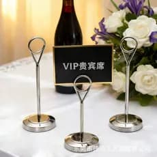 Suporte de Metal de Luxo para Cartões de Lugar, Clipe para Números de Mesa, Suporte de Exibição Criativo para Casamentos