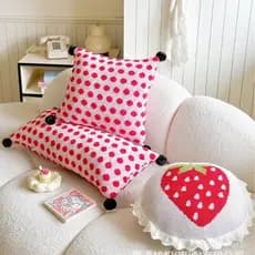 Capa de almofada jacquard com bolinhas grandes, estilo coreano, almofada de malha, almofada de sofá, decoração de interi