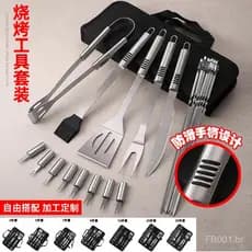 Conjunto de Ferramentas de Aço Inoxidável para Exterior 2025, Conjunto de Suprimentos para Churrasco e Camping, Utensíli