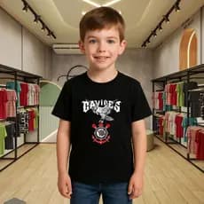 Camiseta Infantil Pra Criança Camisa Futebol Timão Gaviões