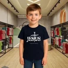 Camiseta Infantil Pra Criança Camisa 100% Algodão Premium Jesus Cruz