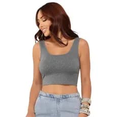 Cropped Regata Top com brilho casual elegante brilhante