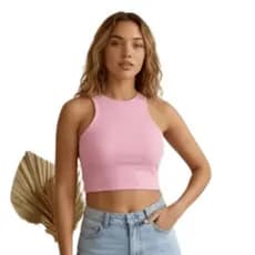 ​Regatinha Cropped Feminina Canelada Gola Alta Cavada Tendencia 2026