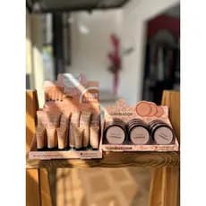 Kit Maquiagem belle angel base liquida+pó iluminador acabamento natural e luminoso