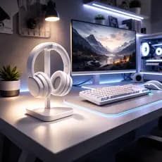 Suporte Gamer para Headset Universal de Mesa | Kits com Suporte para Controle Design Minimalista