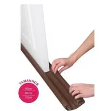 Veda Porta Protetor Duplo Rolinho 70cm  80cm e 90cm Impermeável cobrinha Marrom