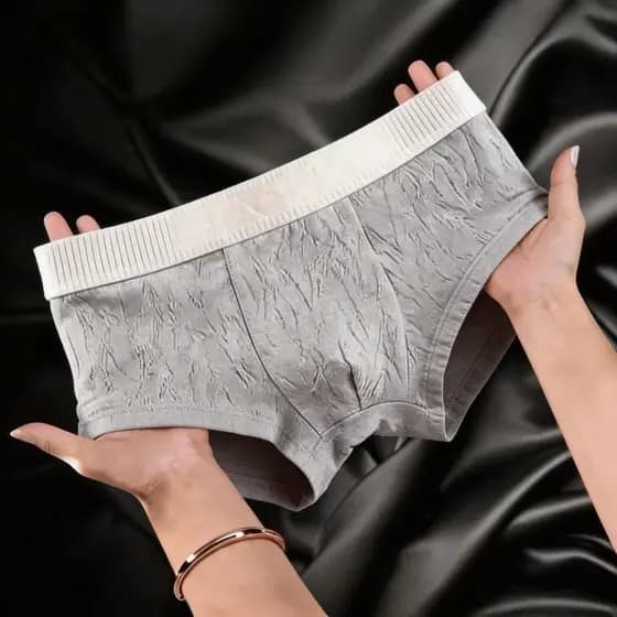 Luz de luxo padrão de folha de salgueiro roupa interior masculina cintura média estilo esportivo na moda respirável Boxe