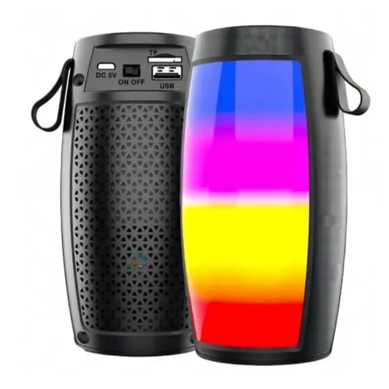 Caixinha De Som Portátil Bass Amplificado Bluetooth LED RGB Cartão SD Radio Fm USB Conexão TWS