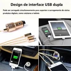 Carregador para Celular Veicular Carro Fonte 2 entradas USB Ótima Qualidade