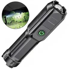 KA-L1588 Resistente A Água Lanterna Tática Potente Led Luz Forte Zoom Mecânico Recarregável via USB
