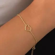Pulseira de Coração Semi-Jóia Minimalista