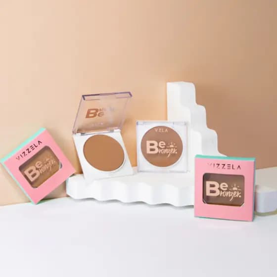 Pó Bronzeador Compacto Be Bronzer Acetinado Longa Duração Vegano Original Vizzela