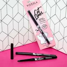 Lapiseira Olhos Cat Lovers Ultra Black Retrátil À Prova D'água Vegano Original Vizzela