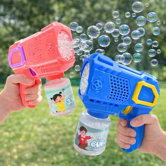 Brinquedo Maquina Lança Bolhas de Sabão Automática com Luz Arminha Azul Rosa