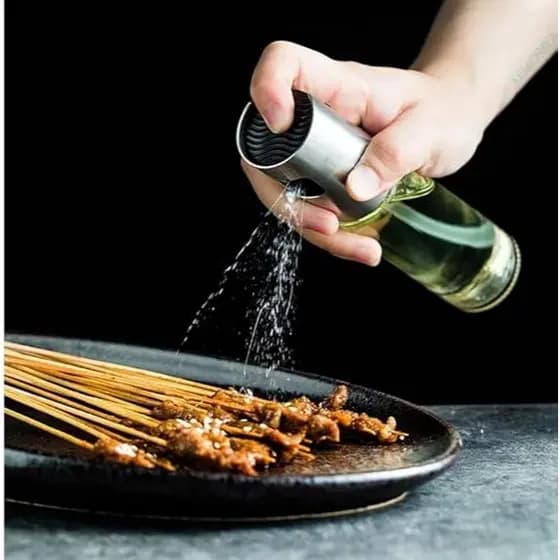 KIT 2 100Ml Spray Borrifador de Vidro para Azeite Vinagre Óleo Culinário Pulverizador