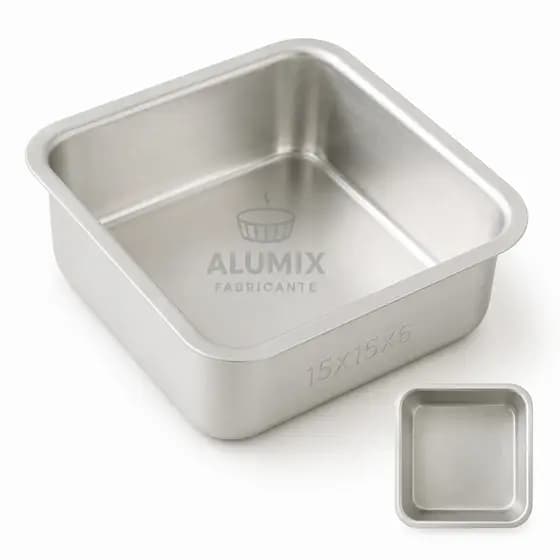 FORMA QUADRADA BOLO, BROWNIE, PUDIM 15X15X6 CABE NA AIR FRYER  - COM NOTA FISCAL