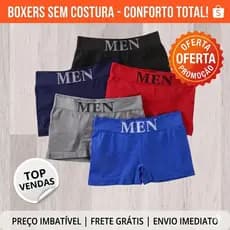 KIT 6 CUECAS BOXER MASCULINA