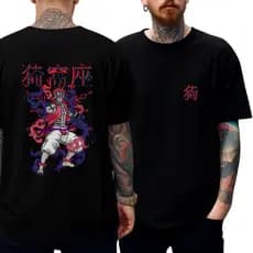 Camiseta Anime Demon Slayer Akaza Oversized Premium Streetwear Casual Academia Treino