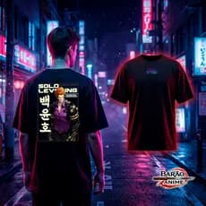Camiseta Anime Solo Leveling Baek Yoonho Oversized Streetwear Premium / Academia / Casual