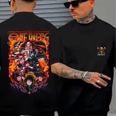 Camiseta Oversized Streetwear Anime One Piratas Piece Equip Luff  / Academia / Casual