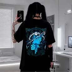 Camiseta Oversized Anime Frieren Himmel Unissex 100% Algodão treino/academia/streetwear