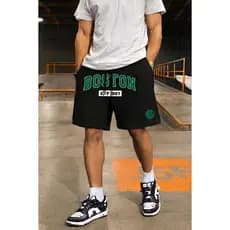 BERMUDA MOLETOM MASCULINA SHORT ESPORTIVO BASQUETE JOGAGOR AMERICANO BOSTOM ALGODÃO LANÇAMENTO