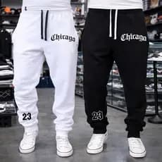 KIT 2 CALÇA DE MOLETOM UNISSEX FLANELADA CHICAGO 23 100% ALGODÃO MASCULINA FEMININA ENVIO IMEDIATO