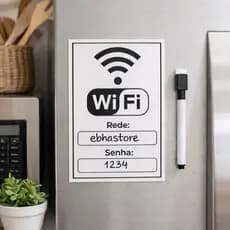 Placa Wifi Ima de Geladeira Lousa Mágica Magnética + Caneta Apagador Imã Quadro Branco Papelaria