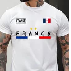 camiseta masculina france laçamento camisa 100% algodão gola redonda pais frança envio rapido