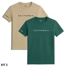 Kit 2 Camisetas Masculinas California 100% Algodão Várias Cores lançamento envio emediato