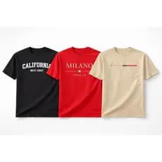 Kit 3 Camisetas Masculina estampada varios modelo 100% Algodão Gola Redonda Envio Imediato