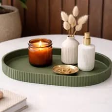 Bandeja Decorativa de Mesa Minimalista Porta Treco Porta Joias em Plástico Impressão 3D