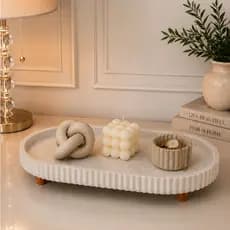Bandeja Decorativa Organizadora Oval Multiuso Minimalista de Mesa