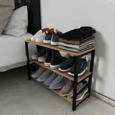 Sapateira Industrial 3 Planos Resistente Sapatos Organizados Cor Marrom-claro