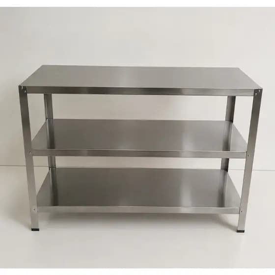 Mesa Inox 3 Planos para Restaurante Cozinha Higienização 120x51x84