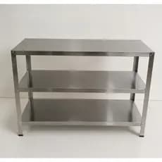 Mesa Inox 3 Planos para Restaurante Cozinha Higienização 120x51x84