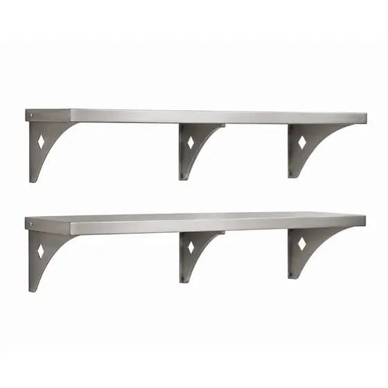 Kit 2 Prateleiras Suspensas Em Aço inox 80x30 100% Inox + Kit instalação