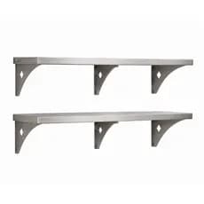 Kit 2 Prateleiras Suspensas Em Aço inox 80x30 100% Inox + Kit instalação