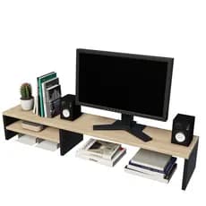 Base Elevatória P/ Monitor E Notebook Altura E Ângulo Ideal Cor Mel E Preto