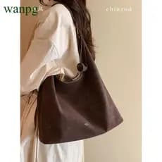 Estilo Sul Chio2nd Black Jade Forest [Tote Bag] Bolsa de viagem feminina de grande capacidade Bolsa de ombro solta pregu