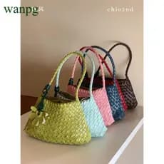 Estilo sul Chio2nd coreano cliente pedido puro mão-tecido saco feminino verão portátil sacola bolsa de ombro
