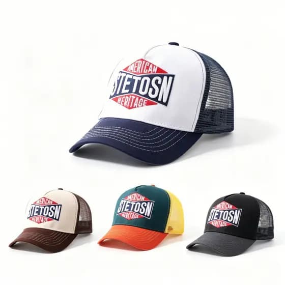 Boné americano retrô clássico combinando com cores Stanson Trucker Boné de beisebol americano meia rede