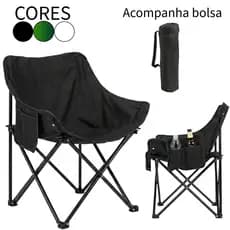 Cadeira Dobrável Portátil Para Pesca Camping Praia Jardim Com Bolsa de Transporte 150kg