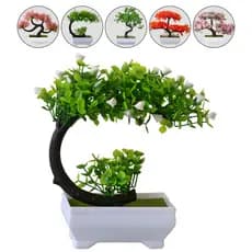 Planta Bonsai Artificial Com Vaso Para Sala Cerejeira Japonês Realista Sem Manutenção Da Abundância