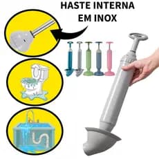 Desentupidor Manual de Forte Pressão para Pia/Vaso/Ralo/Cano Tipo Cônico e Redondo